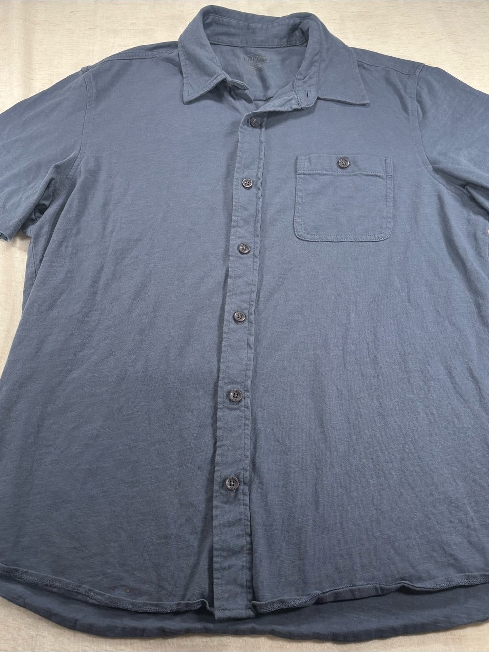 L.L Bean Men's Casual Cotton Button-Up Shirt - Slate Blue
